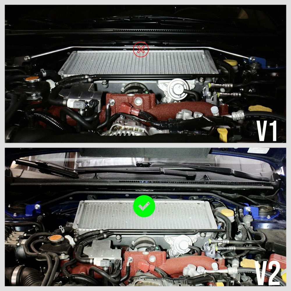 Megan Polish Front V2 & Rear Upper (Concealed) Strut Tower Brace Bar For 15-21 Subaru WRX / WRX STI (VA)