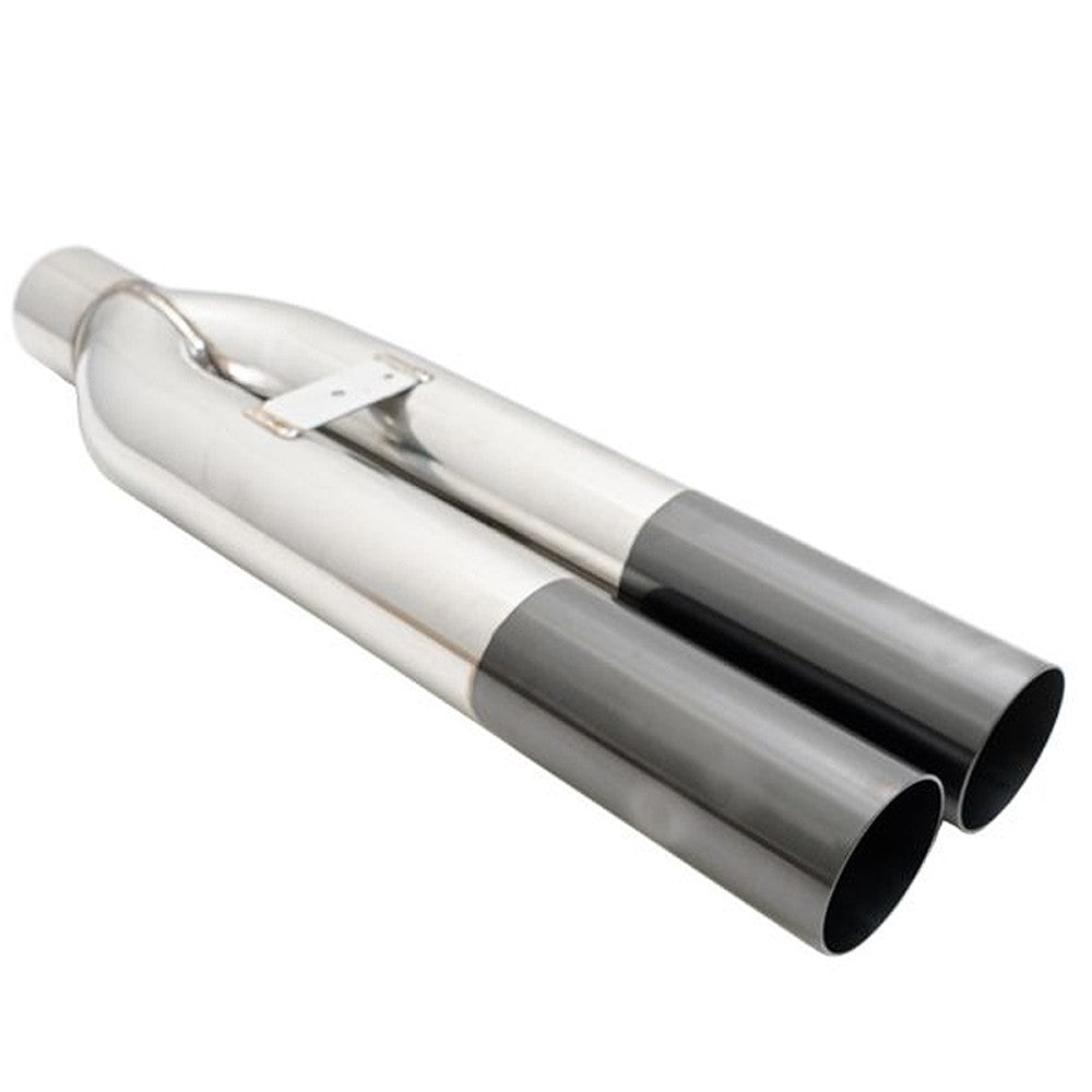 Megan Stainless 3" VIP Dual/Straight Cut Blast Style Exhaust Muffler Black Tip