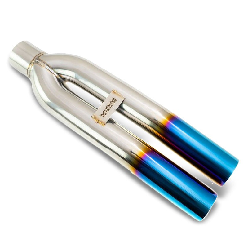 Megan 3" Dual Pipe Angled Cut Burnt Blue Universal VIP Blast Exhaust Muffler Tip-Exhaust Parts-BuildFastCar