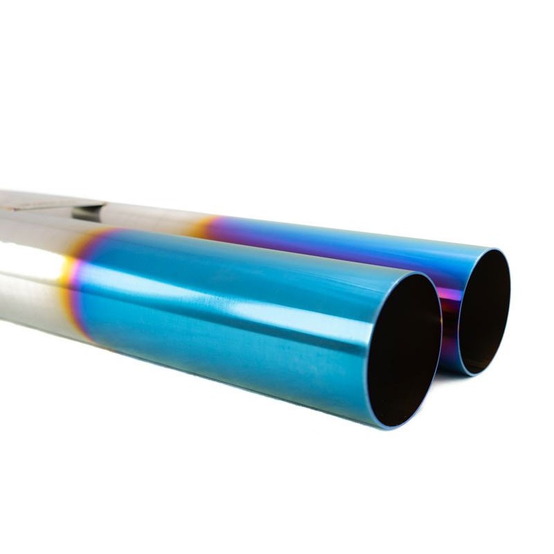Megan 3" Dual Pipe Straight Burnt Blue Universal VIP Blast Exhaust Muffler Tip-Exhaust Parts-BuildFastCar