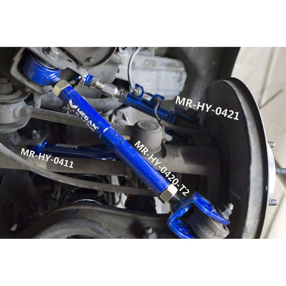 Megan Racing Blue Adjustable Rear Upper Control Arms For 10-15 Genesis Coupe-Suspension Arms-BuildFastCar