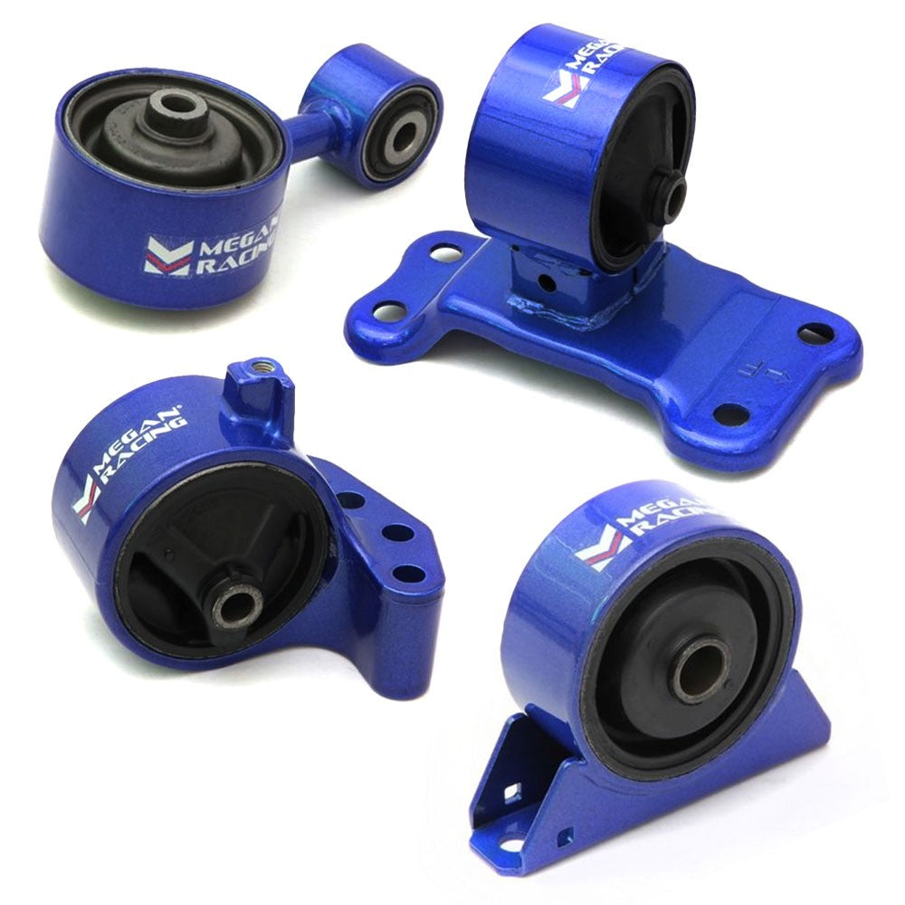 Megan Racing Blue Front Engine Mount For 03-07 Mitsubishi Lancer Evolution (EVO 8 EVO 9) 5/6 MT USDM MRS-MT-0641+0642+0643+0644