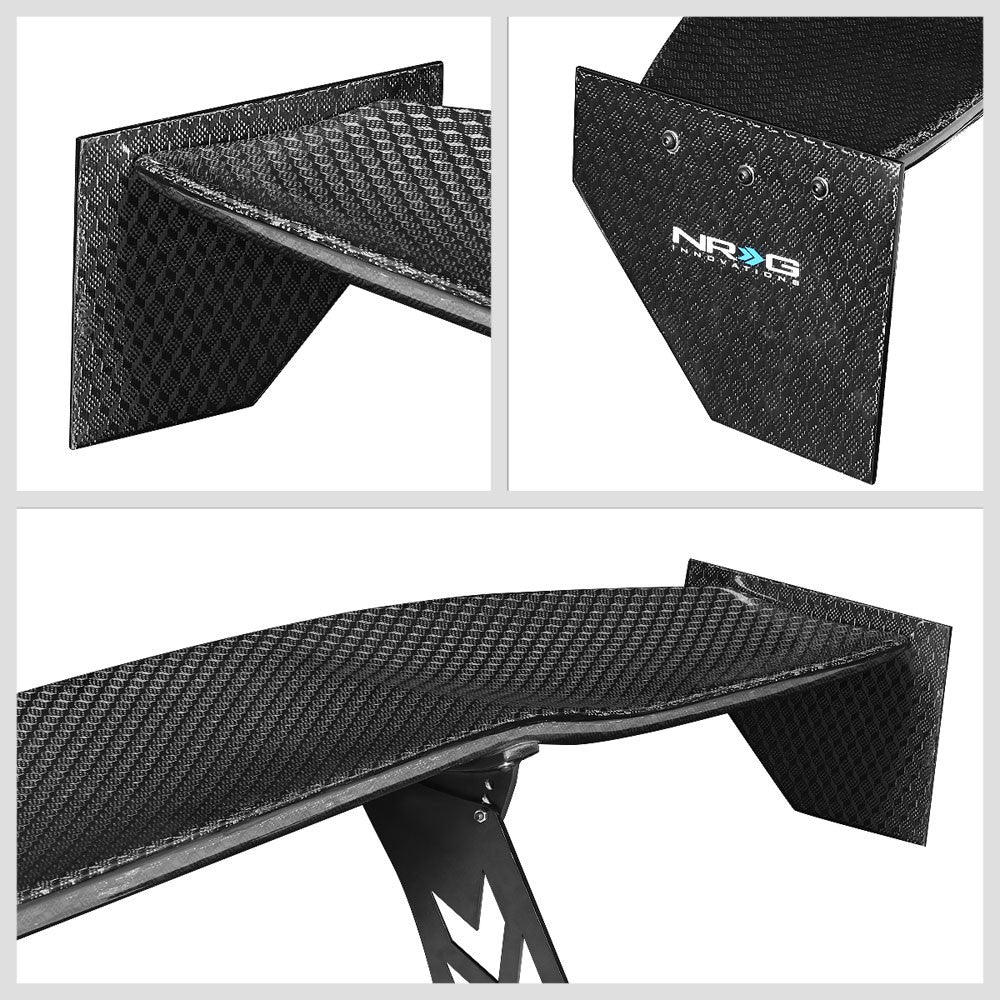 NRG Innovations Carbon Fiber Diamond Weave Carbon Fiber Pattern GT Style Spoiler