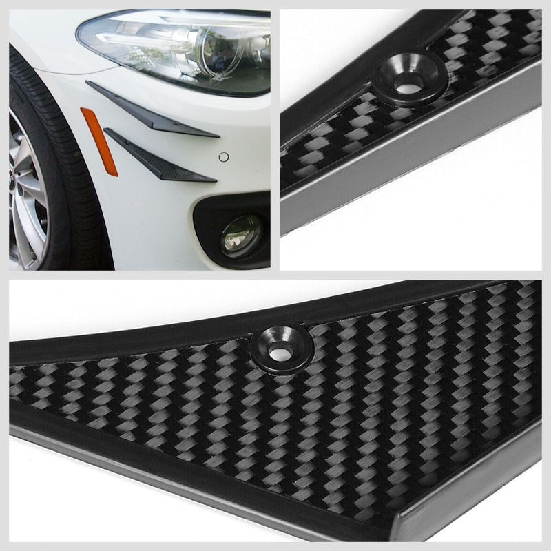 NRG Carbon Fiber Look Race Canard Diffuser Fin Kit 4-Piece Front/Rear Bumper-Body Hardware/Replacement-BuildFastCar-BFC-NRG-CARB-C100