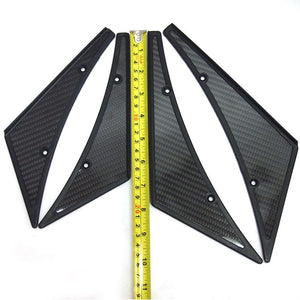NRG Carbon Fiber Look Race Canard Diffuser Fin Kit 4-Piece Front/Rear Bumper-Body Hardware/Replacement-BuildFastCar-BFC-NRG-CARB-C100