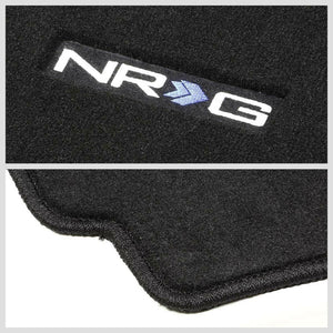 NRG Innovations Logo Front Black Floor Mats Carpet Pads Rug For 88-91 Civic/CRX-Pedals & Pads-BuildFastCar