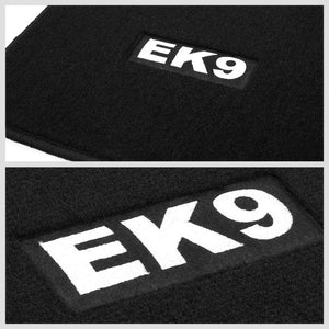 NRG Innovations EK9 Logo Front/Rear Black Floor Mats Carpet Pads For 96-00 Civic-Pedals & Pads-BuildFastCar