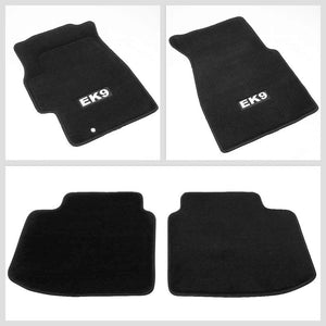 NRG Innovations EK9 Logo Front/Rear Black Floor Mats Carpet Pads For 96-00 Civic-Pedals & Pads-BuildFastCar