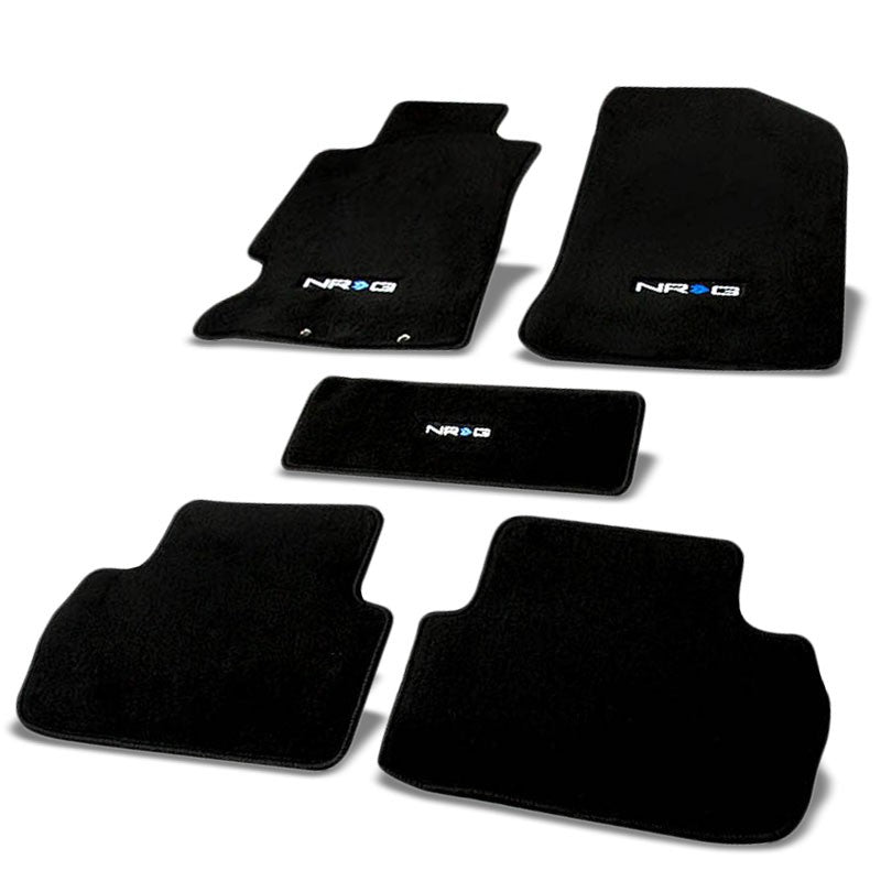 NRG Innovations Logo Front/Rear Floor Mats Carpet Pads Rug For 02-06 Integra DC5-Pedals & Pads-BuildFastCar
