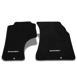 NRG Innovations 240SX Logo Front Black Floor Mats Carpet Pads For 89-98 240SX-Pedals & Pads-BuildFastCar