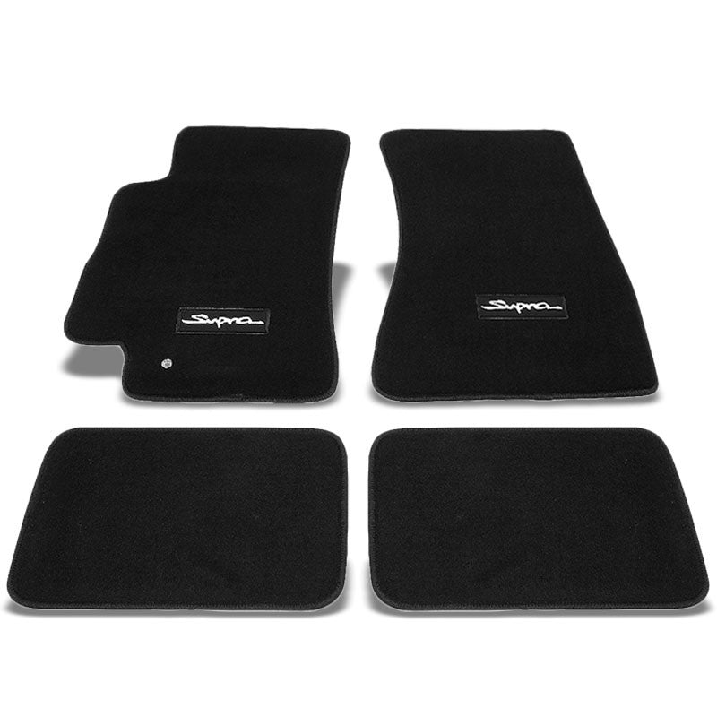 NRG Innovations Logo Front/Rear Floor Mats Carpet Pads For 93-98 Toyota Supra-Pedals &amp; Pads-BuildFastCar