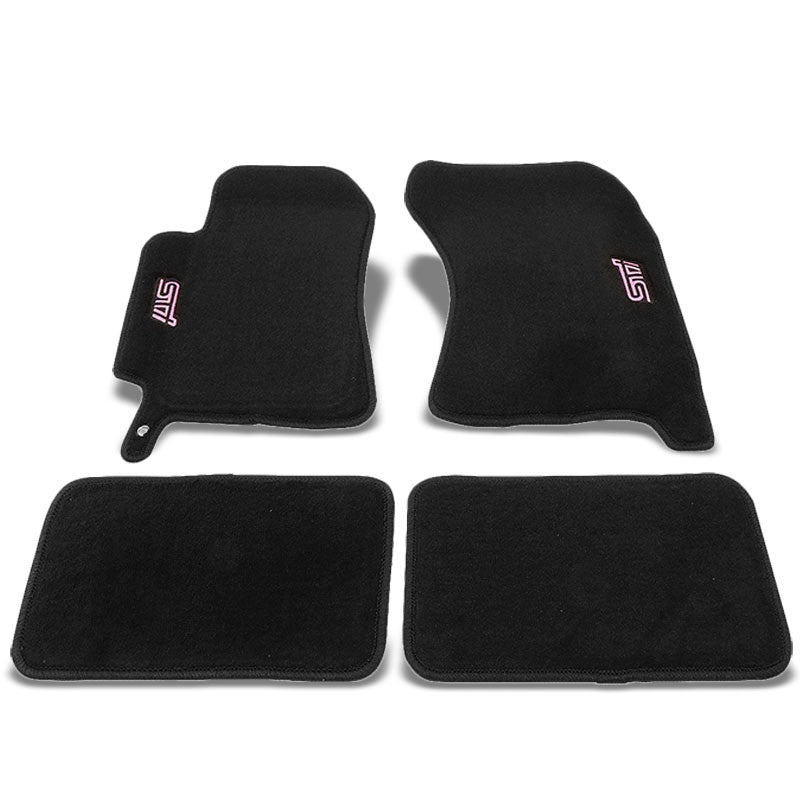 NRG Innovations Logo Front/Rear Floor Mats Carpet Pads For 04-07 Subaru WRX STI-Pedals & Pads-BuildFastCar