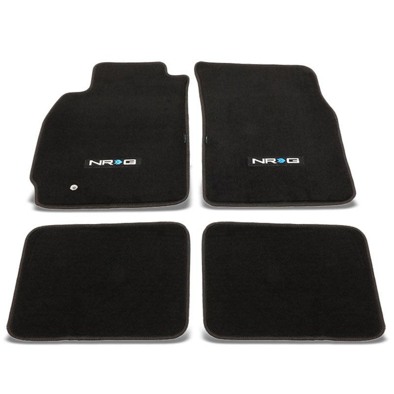 NRG Innovations Logo Front/Rear Floor Mats Carpet Pads Rug For 03-06 Lancer Evo8-Pedals & Pads-BuildFastCar