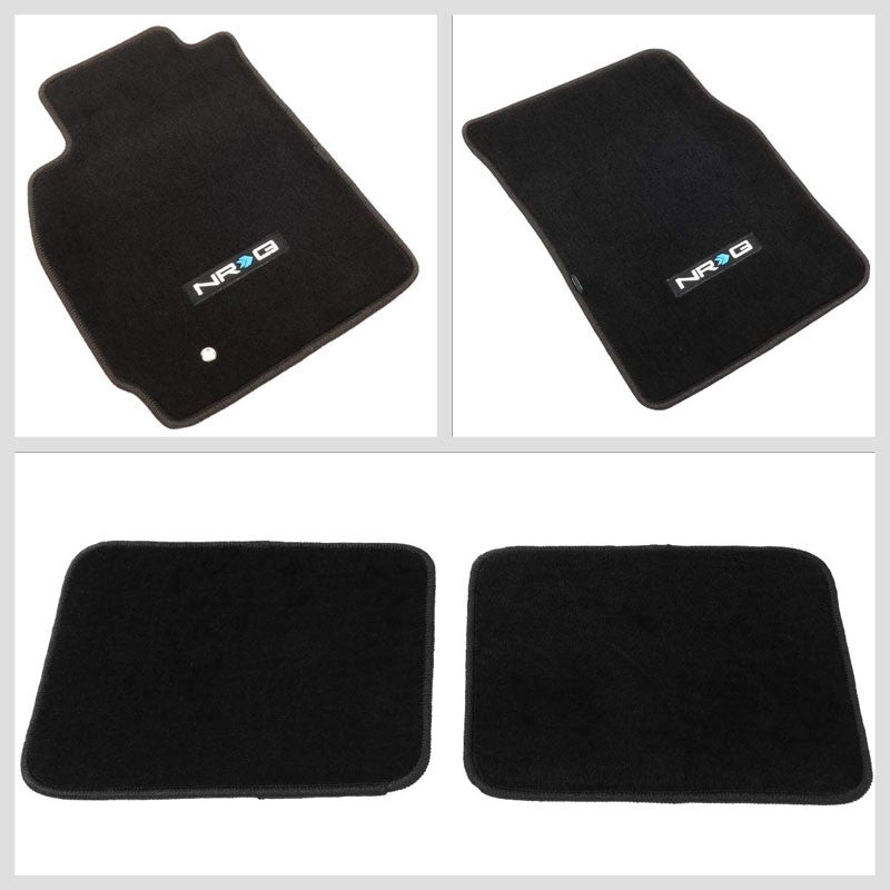 NRG Innovations Logo Front/Rear Floor Mats Carpet Pads Rug For 03-06 Lancer Evo8-Pedals & Pads-BuildFastCar