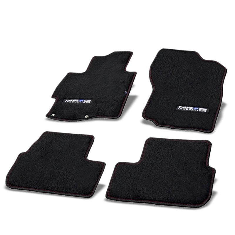 NRG Innovations Logo Front/Rear Floor Mats Carpet Pads Rug For 08-17 Lancer-Pedals & Pads-BuildFastCar