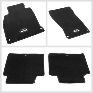 NRG Innovations Front/Rear Black Floor Mats Carpet Pad For 14-19 Infiniti Q70-Pedals & Pads-BuildFastCar