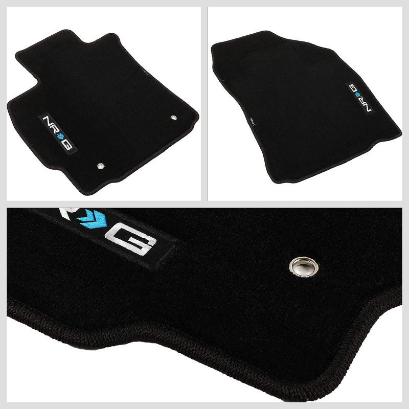 NRG Innovations Logo Front Black Floor Mats Carpet Pads Rug For 06-14 VW GTI-Pedals & Pads-BuildFastCar