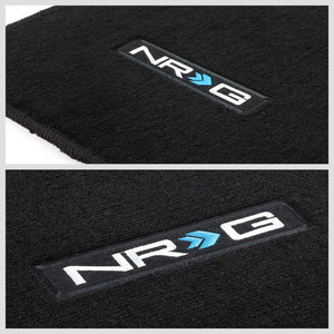 NRG Innovations Logo LxW 17"x26-1/4" Front Black Floor Mats Carpet Pads Rug-Pedals & Pads-BuildFastCar