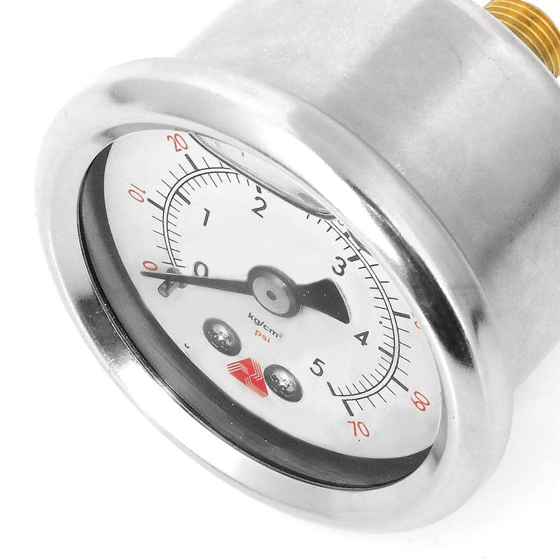 NRG Stainless Steel FRG-110G Liquid Oil Filled 70 PSI Fuel Pressure White Gauge-Fuel Systems-BuildFastCar-BFC-NRG-FRG-110G