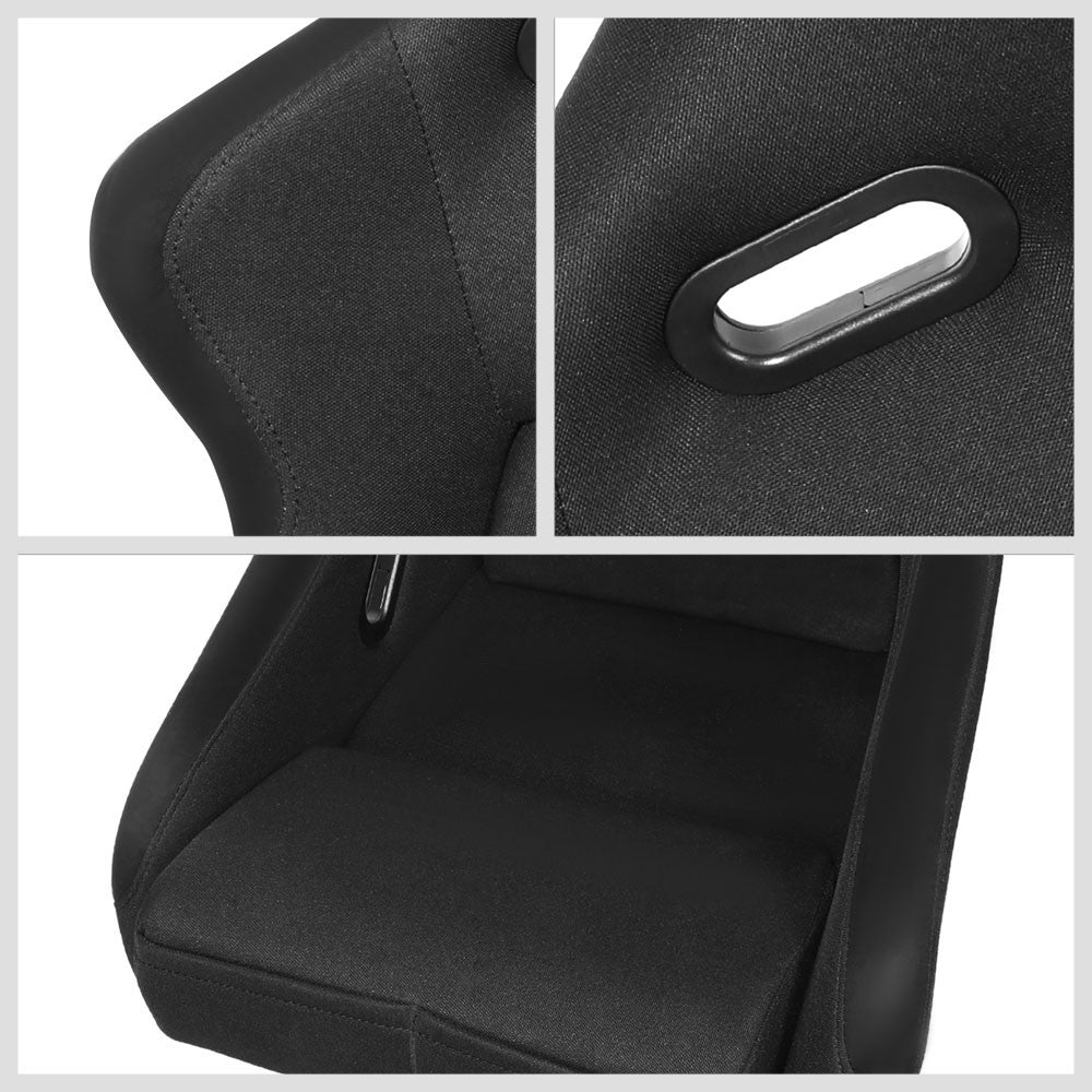 NRG FRP-300BK Fixed Position Bucket Racing Seat w/Bottom Mount Black NRG-FRP-300BK