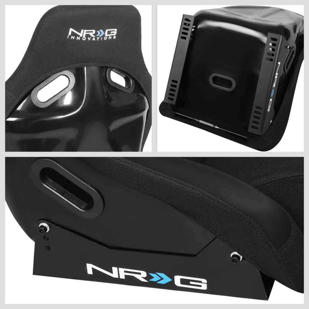 NRG FRP-300BK Fixed Position Bucket Racing Seat w/Bottom Mount Black NRG-FRP-300BK