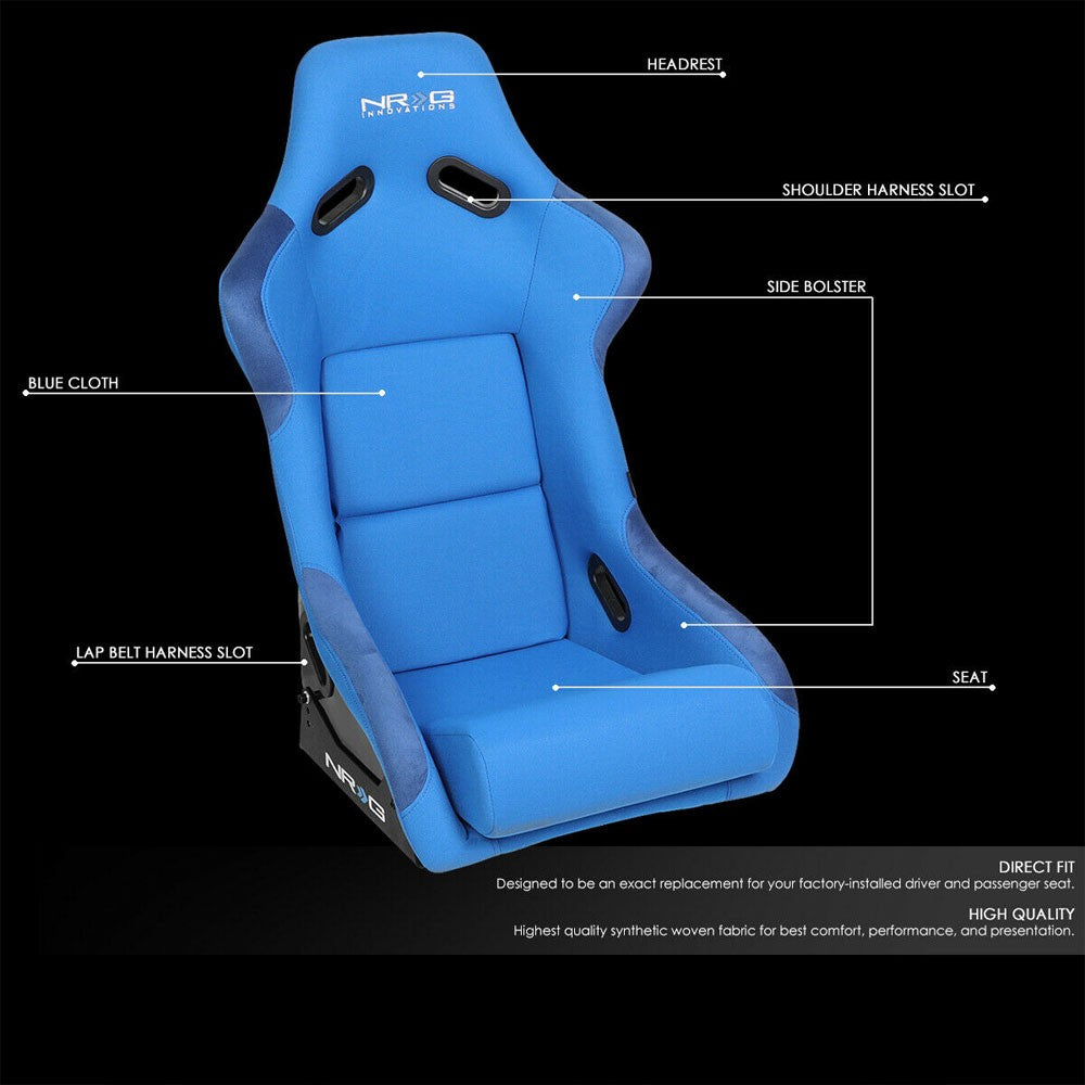 NRG FRP-300BL 300 Sports Sereies with NRG Logo Racing Seat Blue