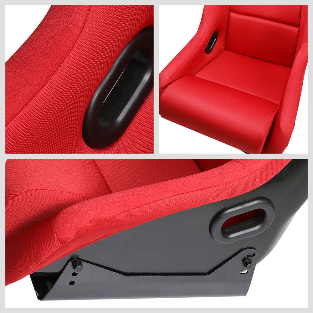 NRG FRP-300RD Fixed Position Bucket Racing Seat w/Bottom Mount Red NRG-FRP-300RD