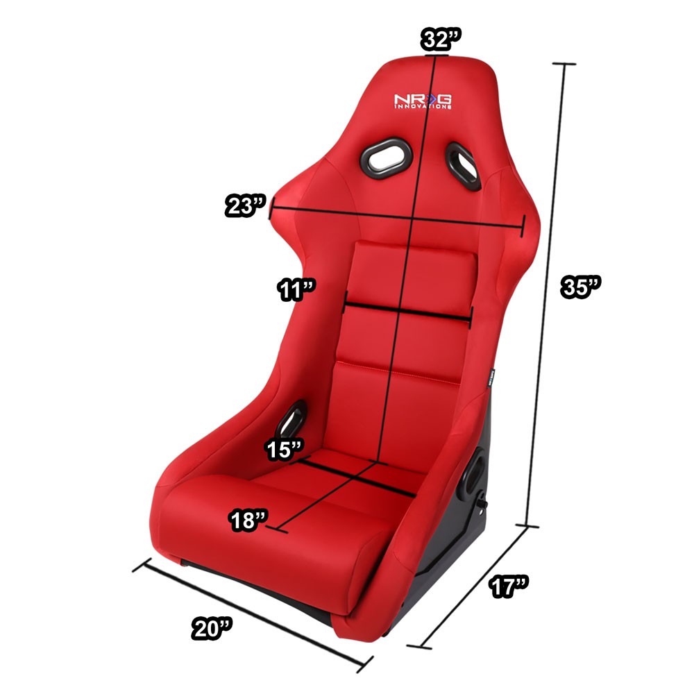 NRG FRP-300RD Fixed Position Bucket Racing Seat w/Bottom Mount Red NRG-FRP-300RD