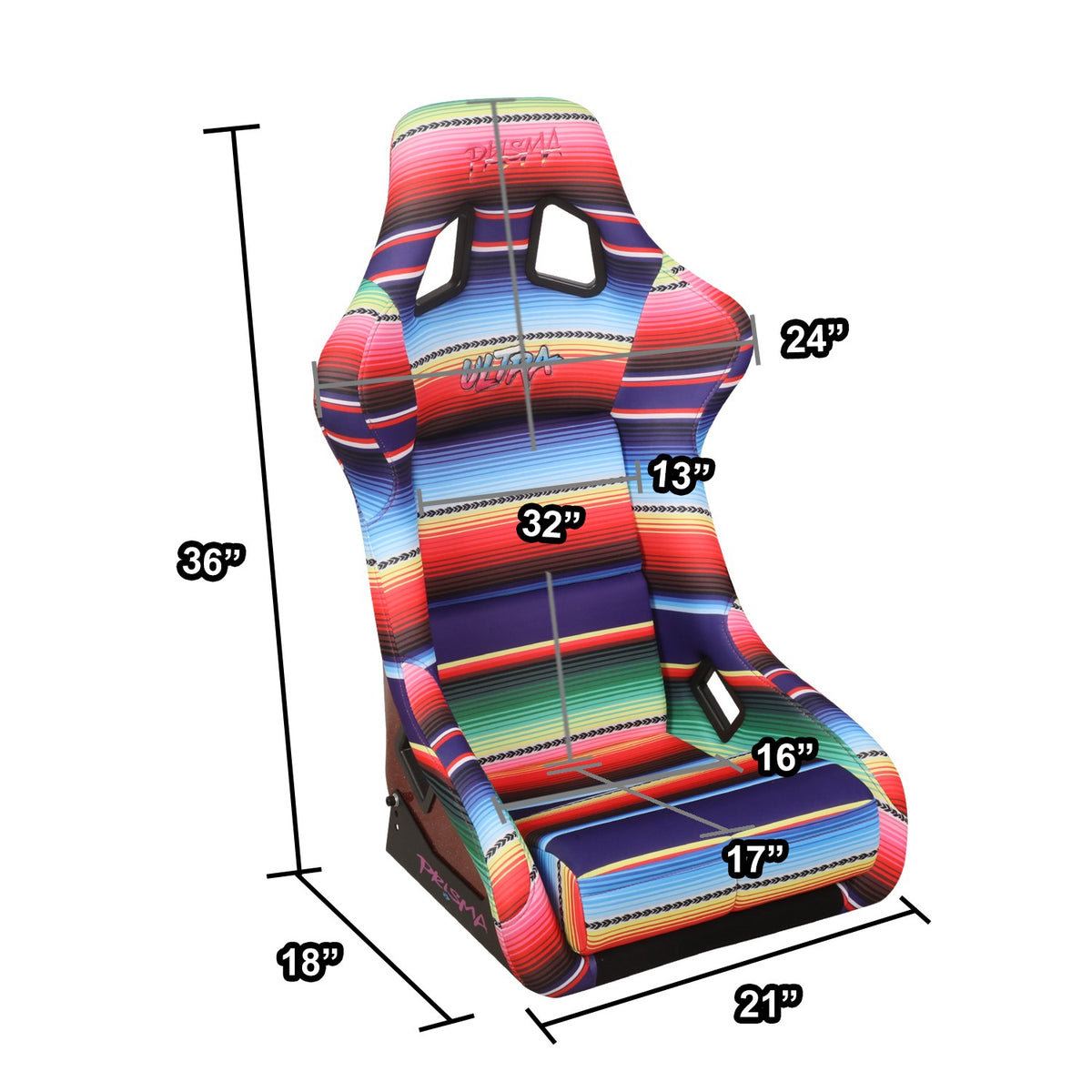 NRG FRP-302-MEXICALI Mexicali Serape Prisma Large Bucket Racing Seat NRG-FRP-302-MEXICALI