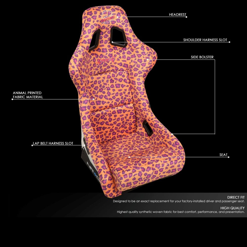 NRG FRP-302-OR-SAVAGE Prisma Fixed Back Bucket  Racing Seat Orange NRG-FRP-302-OR-SAVAGE