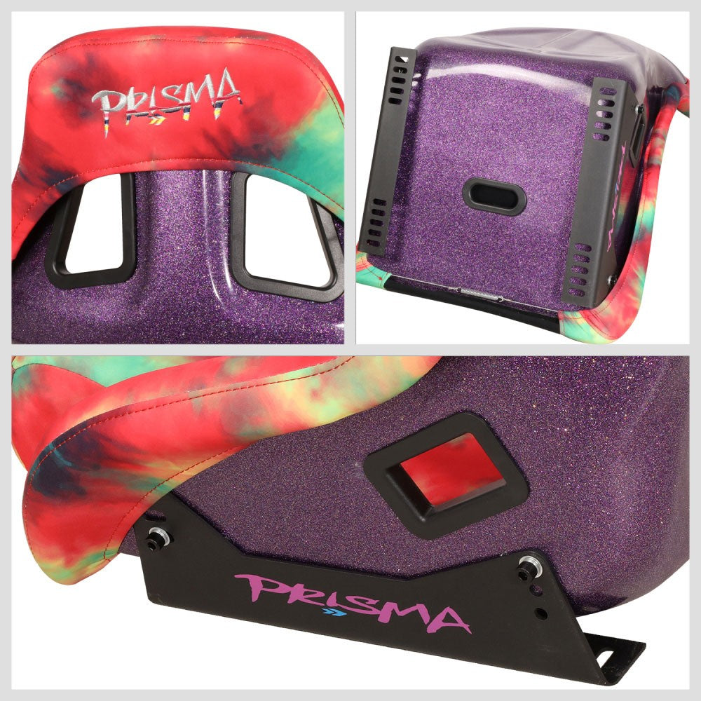 NRG FRP-302-TIEDYE Prisma Fixed Back Bucket  Racing Seat Multi Color NRG-FRP-302-TIEDYE