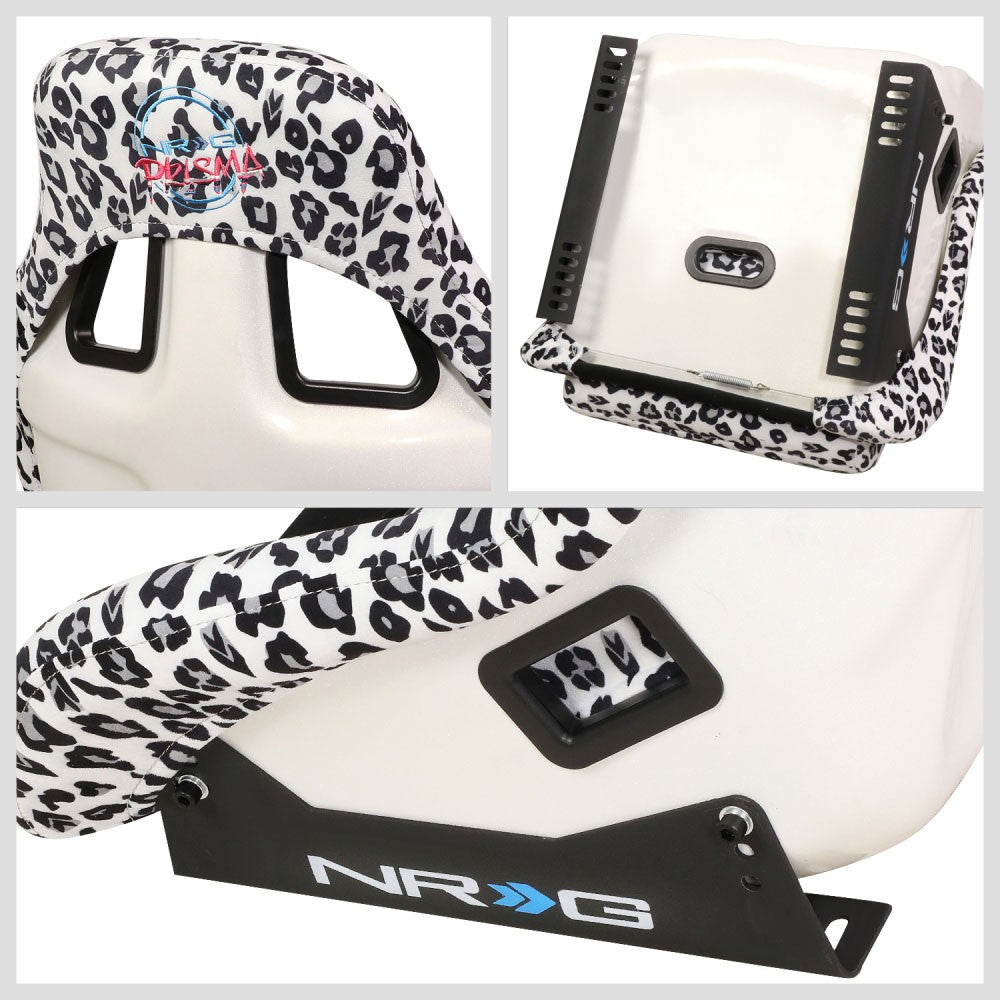 NRG FRP-302-WT-SAVAGE Prisma Fixed Back Bucket  Racing Seat White NRG-FRP-302-WT-SAVAGE