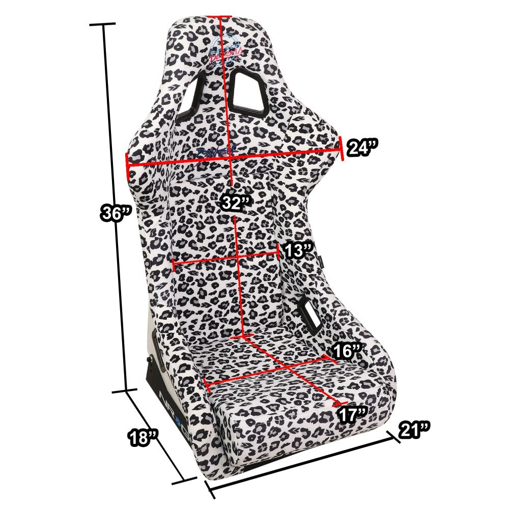 NRG FRP-302-WT-SAVAGE Prisma Fixed Back Bucket  Racing Seat White NRG-FRP-302-WT-SAVAGE