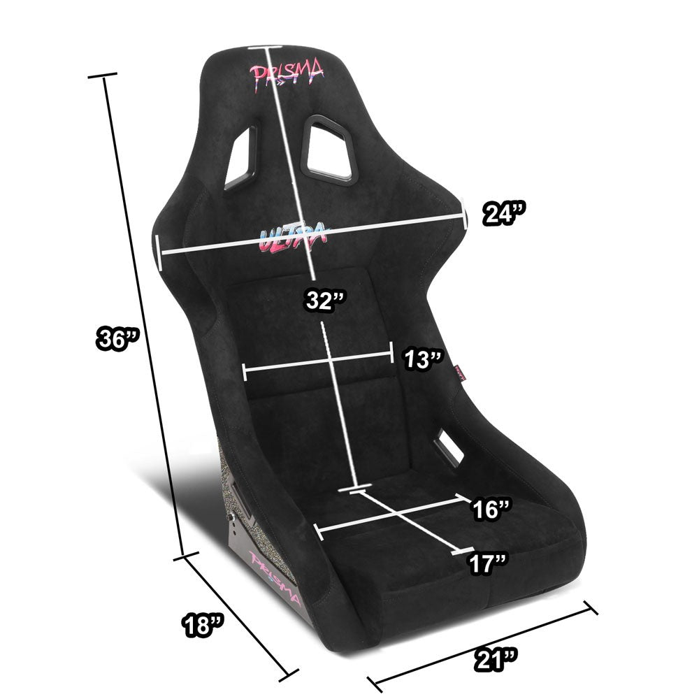 NRG FRP-302BK-ULTRA Prisma Ultra Bucket (Large) Ultra NRG Logo Racing Seat Black