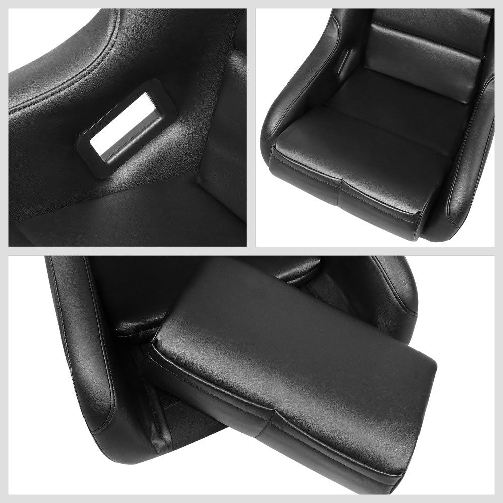 NRG FRP-302BK-V Prisma Fixed Back Bucket  Racing Seat Black NRG-FRP-302BK-V