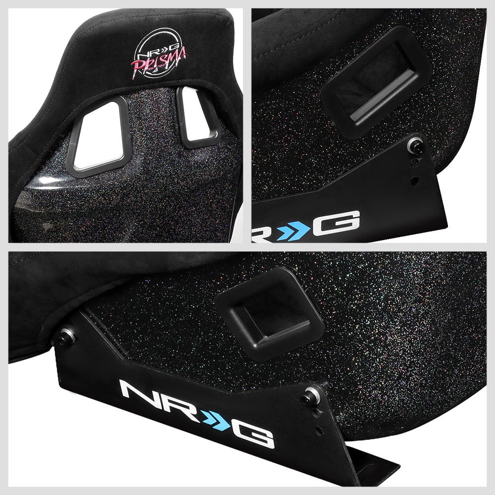 NRG FRP-302BK Fiberglass Black Prisma Fixed Back Full Bucket Style Racing Seat