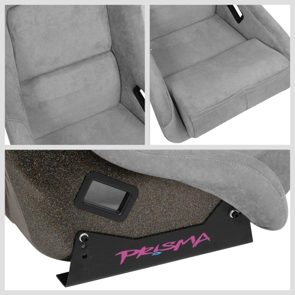 NRG FRP-302GY-ULTRA Prisma "Ultra" Fixed Back Bucket  Racing Seat Grey NRG-FRP-302GY-ULTRA