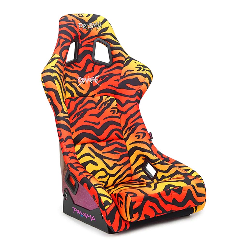 NRG FRP-302TIGRE-SAVAGE Prisma Fixed Back Bucket  Racing Seat Orange NRG-FRP-302-TIGRE-SAVAGE