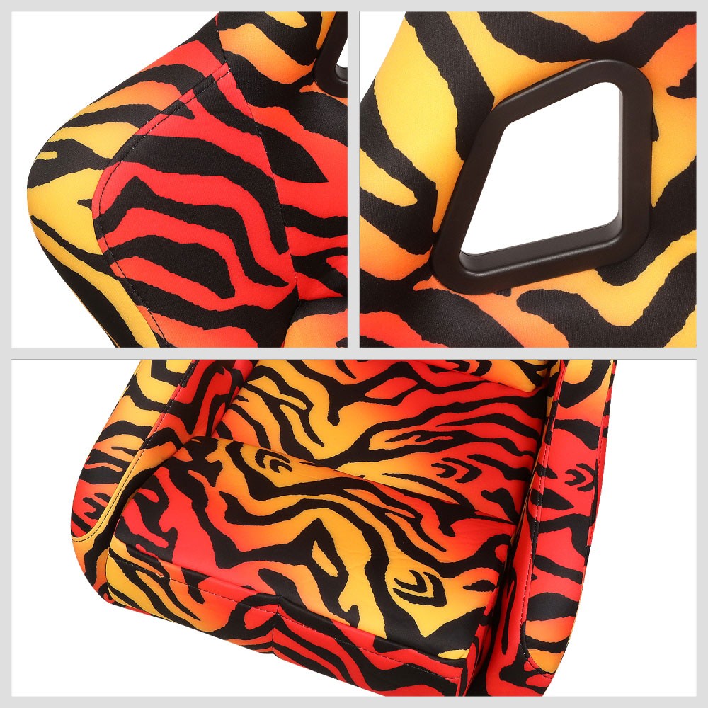 NRG FRP-302TIGRE-SAVAGE Prisma Fixed Back Bucket  Racing Seat Orange NRG-FRP-302-TIGRE-SAVAGE