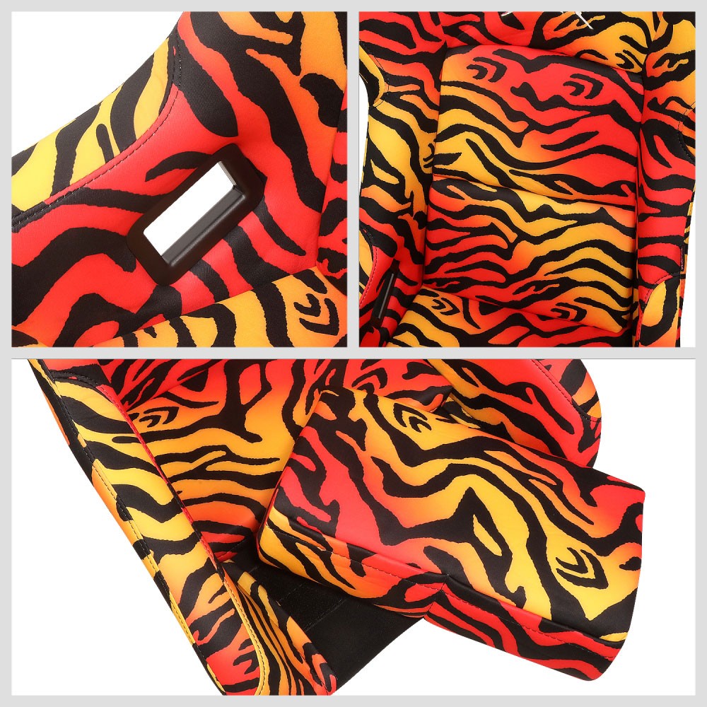 NRG FRP-302TIGRE-SAVAGE Prisma Fixed Back Bucket  Racing Seat Orange NRG-FRP-302-TIGRE-SAVAGE