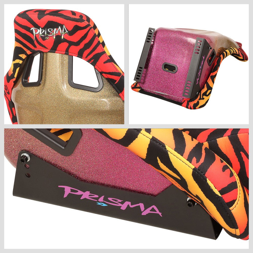 NRG FRP-302TIGRE-SAVAGE Prisma Fixed Back Bucket  Racing Seat Orange NRG-FRP-302-TIGRE-SAVAGE