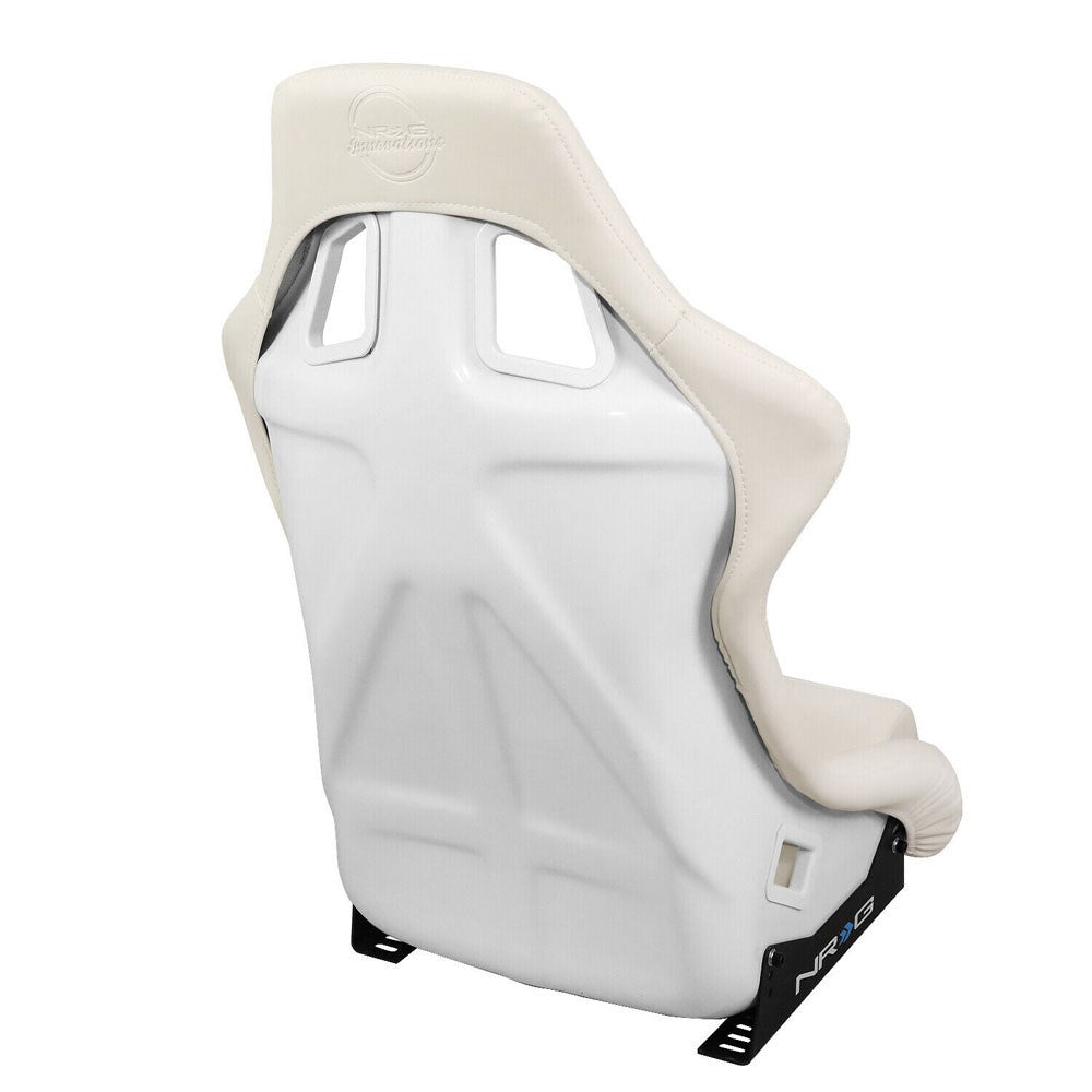NRG FRP-302WT-V Prisma Fixed Back Bucket  Racing Seat White NRG-FRP-302WT-V