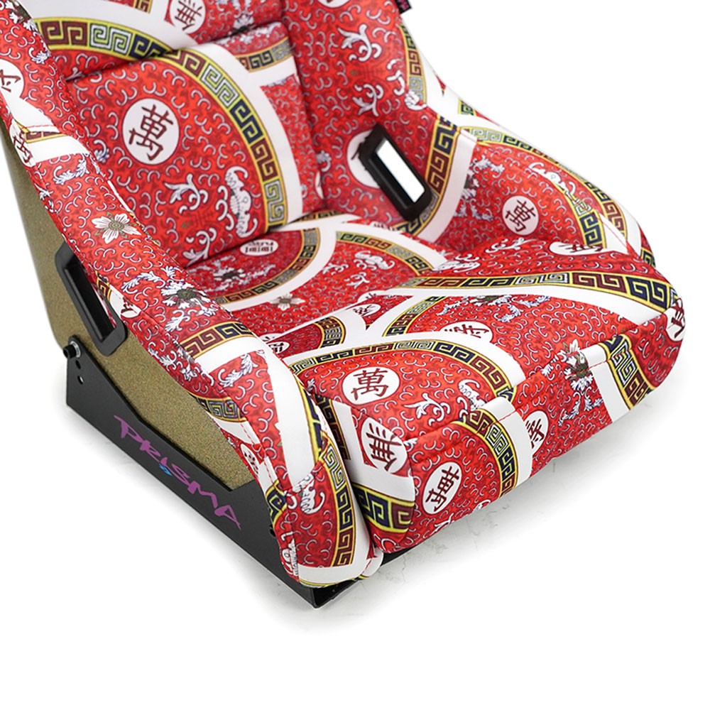 NRG Innovations Prisma Ultra FRP-303RD-ULTRA Medium Racing Seat – Red/Gold Glitter