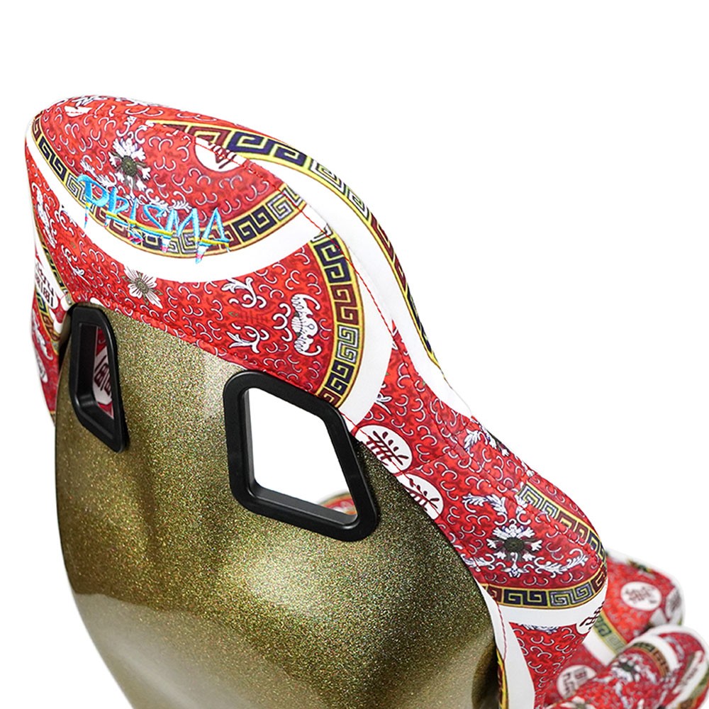 NRG FRP-303-DYNASTY PRISMA Fixed Bucket Racing Seat Red Oriental NRG-FRP-303-DYNASTY