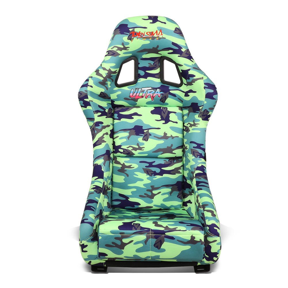 NRG FRP-303-GIJ PRISMA Fixed Bucket Racing Seat Green Camo Print NRG-FRP-303-GIJ