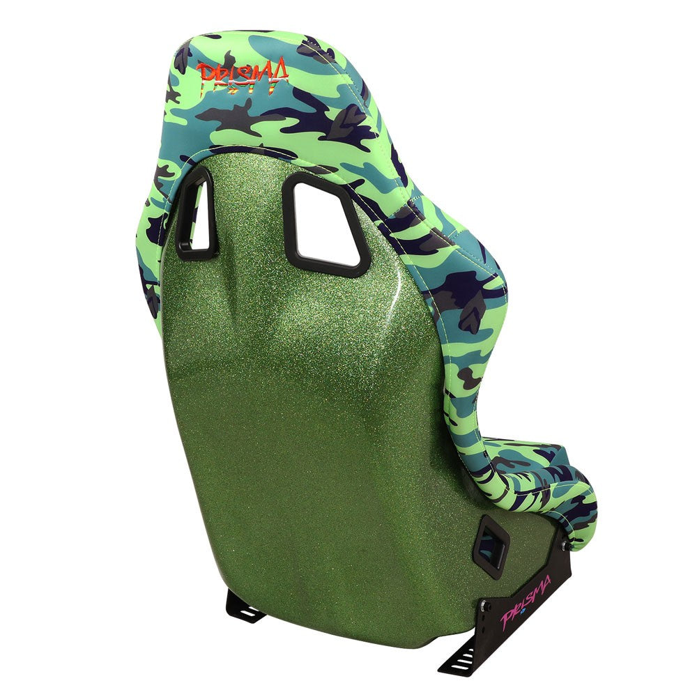 NRG FRP-303-GIJ PRISMA Fixed Bucket Racing Seat Green Camo Print NRG-FRP-303-GIJ