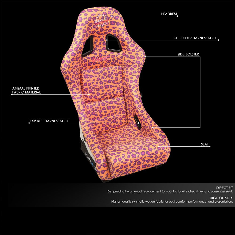 NRG FRP-303-OR-SAVAGE PRISMA Fixed Bucket Racing Seat Orange Savage  NRG-FRP-303-OR-SAVAGE