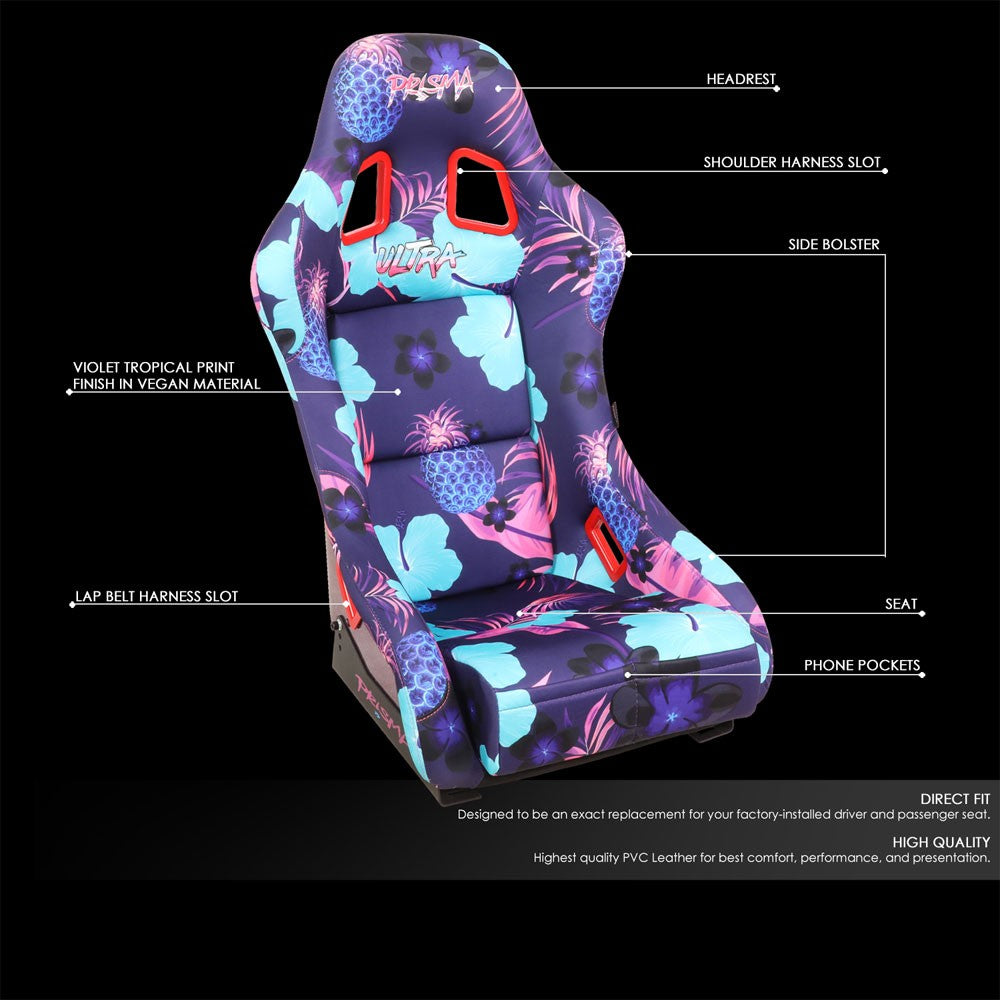 NRG FRP-303-PINA PRISMA Fixed Bucket Racing Seat Invert Tropical NRG-FRP-303-PINA