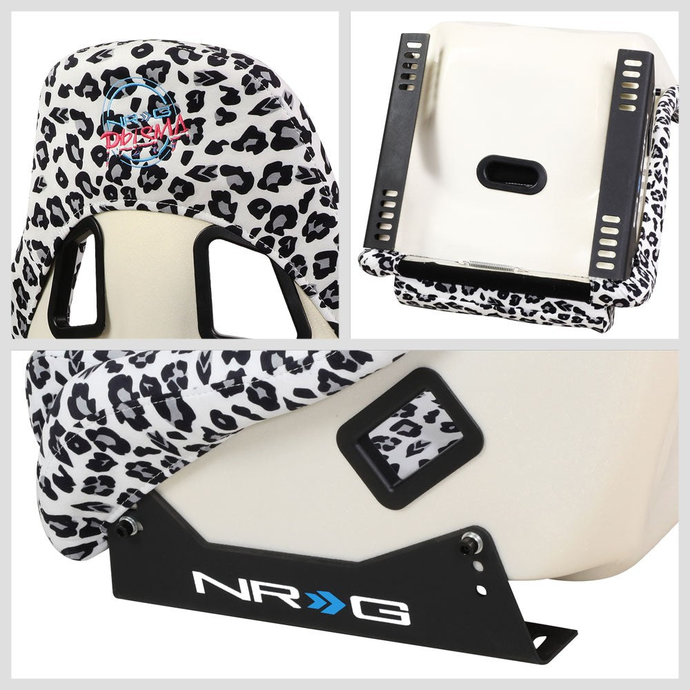 NRG FRP-303-WT-SAVAGE PRISMA Fixed Bucket Racing Seat White Savage  NRG-FRP-303-WT-SAVAGE
