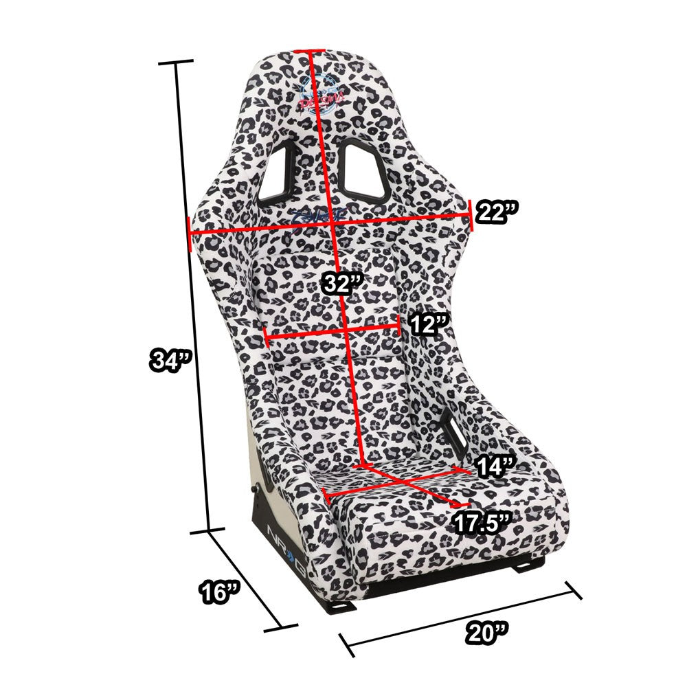 NRG FRP-303-WT-SAVAGE PRISMA Fixed Bucket Racing Seat White Savage  NRG-FRP-303-WT-SAVAGE